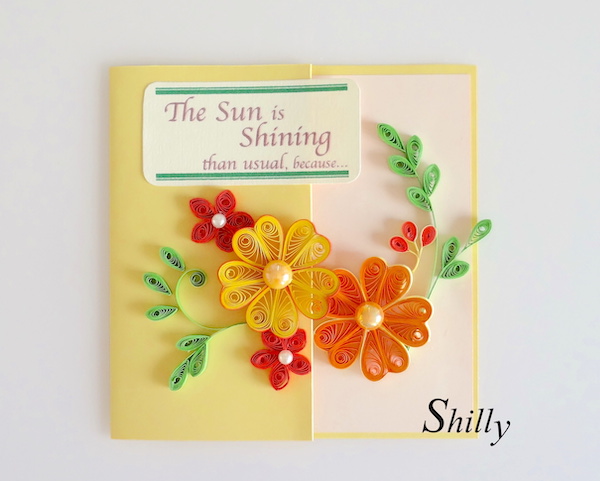 お花の誕生日カード ペーパークイリングの作り方 Shilly